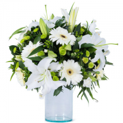 זר פרחים לבן