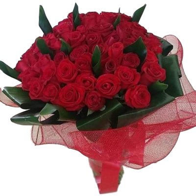 זר ורדים אדומים