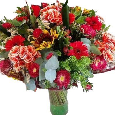 זר פרחים בוער מאהבה