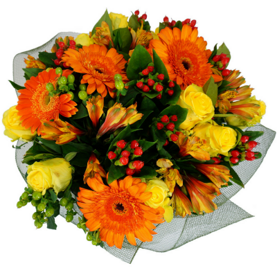 זר פרחים כפרי